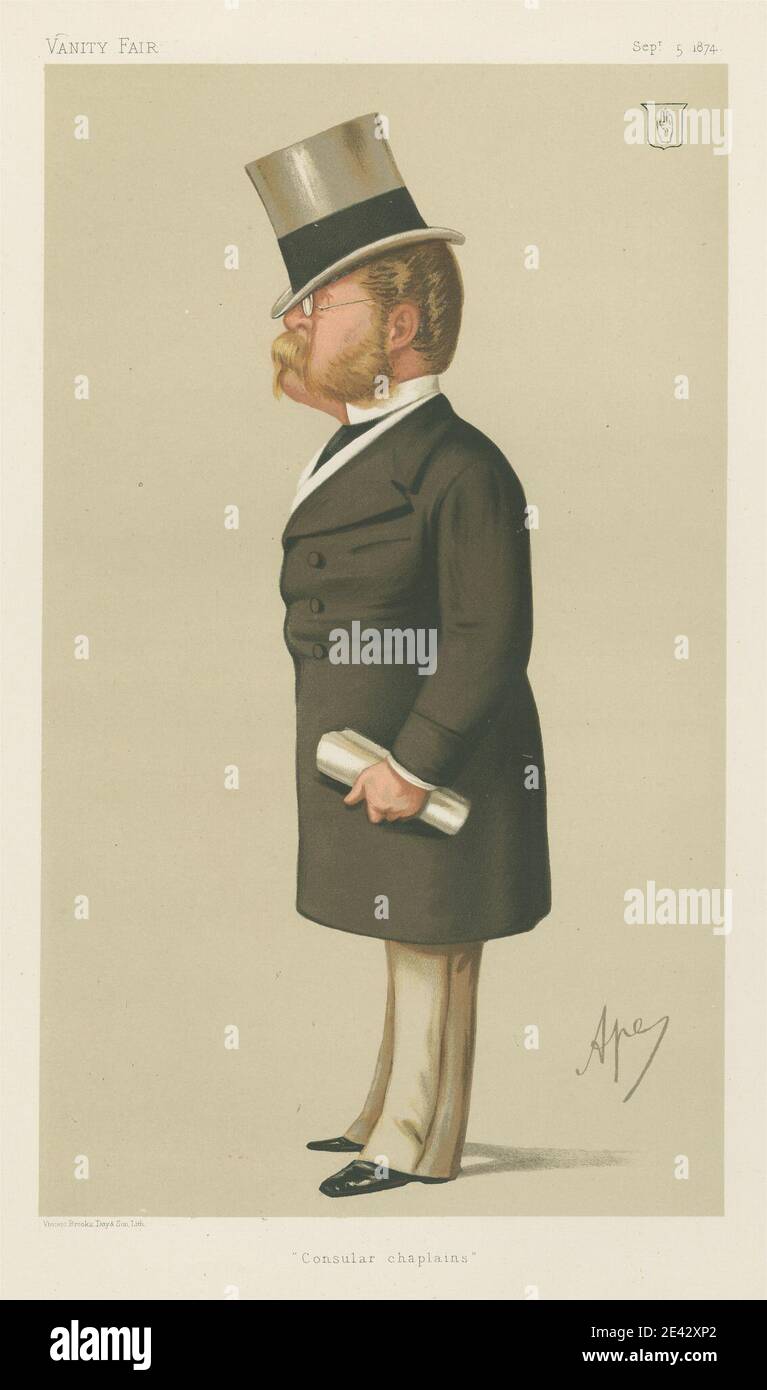 Carlo Pellegrini, 1839â€“1889, Italian, Politicians - Vanity Fair. 'Consular chaplains.' Sir Henry Drummond Wolff. 5 September 1874, 1874. Chromolithograph. Stock Photo