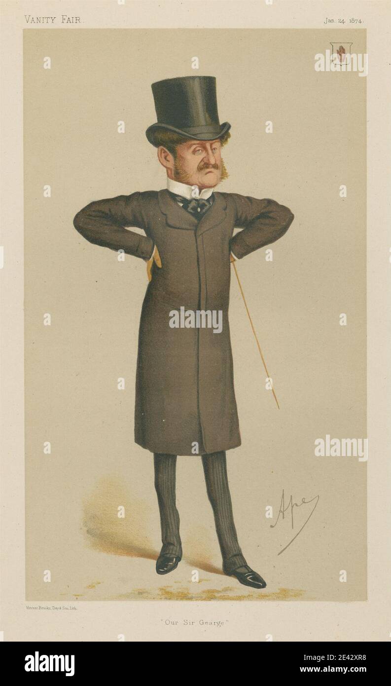 Carlo Pellegrini, 1839â€“1889, Italian, Politicians - Vanity Fair. 'Our Sir Gearge (sic)'. Sir George Orby Wombwell. 24 January 1874, 1874. Chromolithograph. Stock Photo