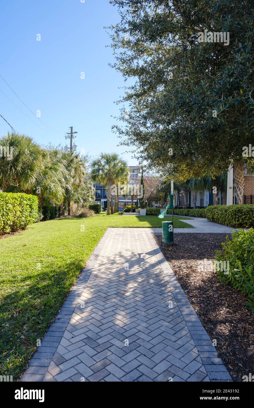 Apartment pathway Hyde Park, a gentrified neighborhood in, Tampa, Florida Stock Photo Alamy
