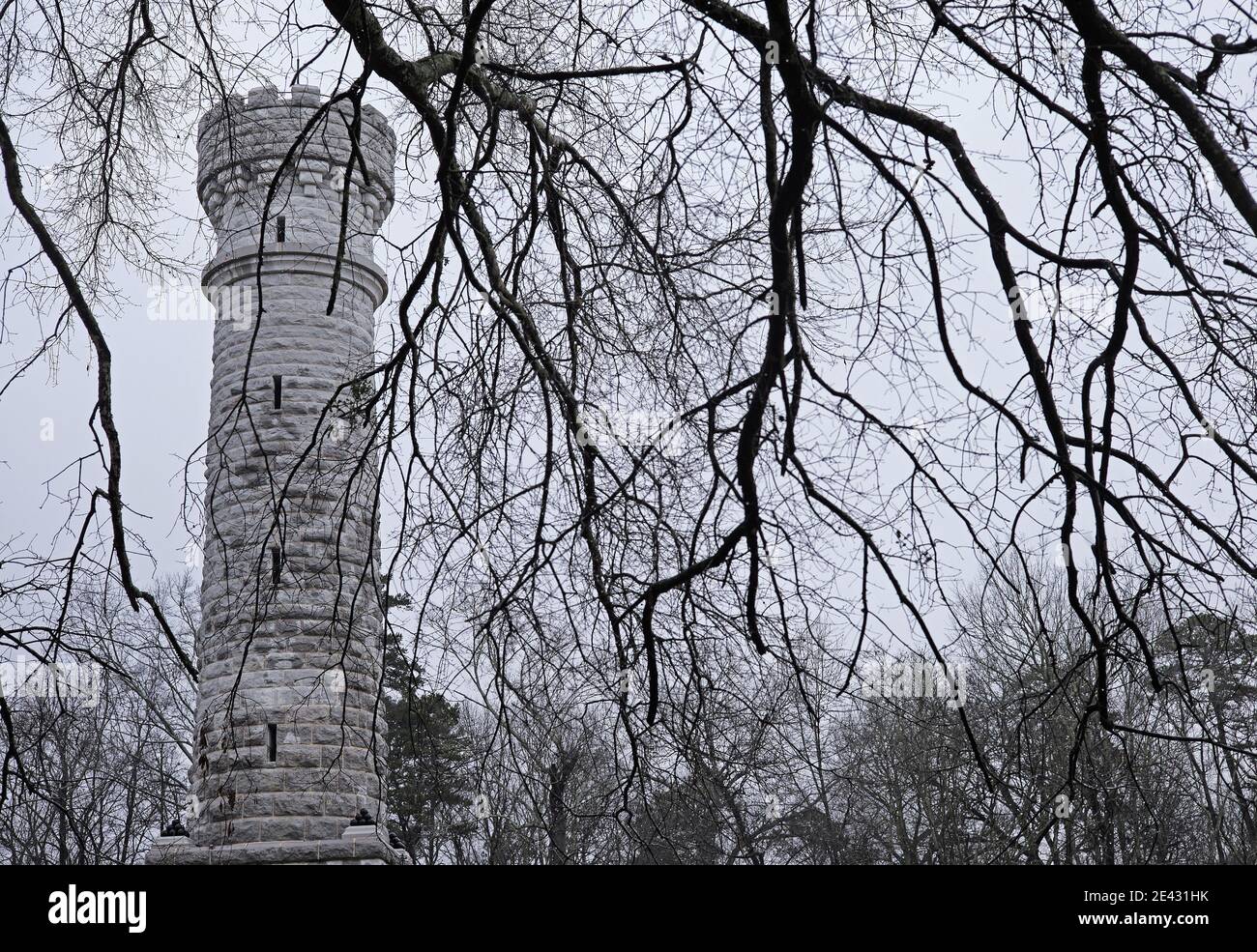 85 ft Wilder tower in memorial to Col. John T. Wilder and his men, nicknamed the Lightning Brigade during the battle of Chickamauga 1863 Stock Photo