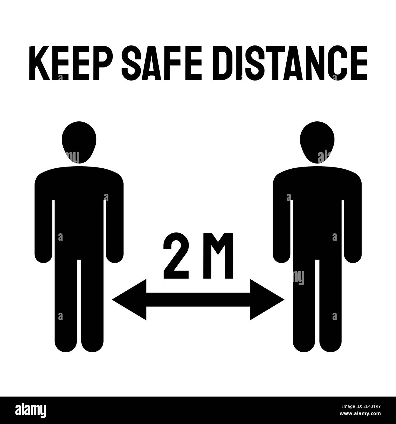 Keep safe distance. Social distancing in Covid-19 epidemic, vector sign. Stock Vector