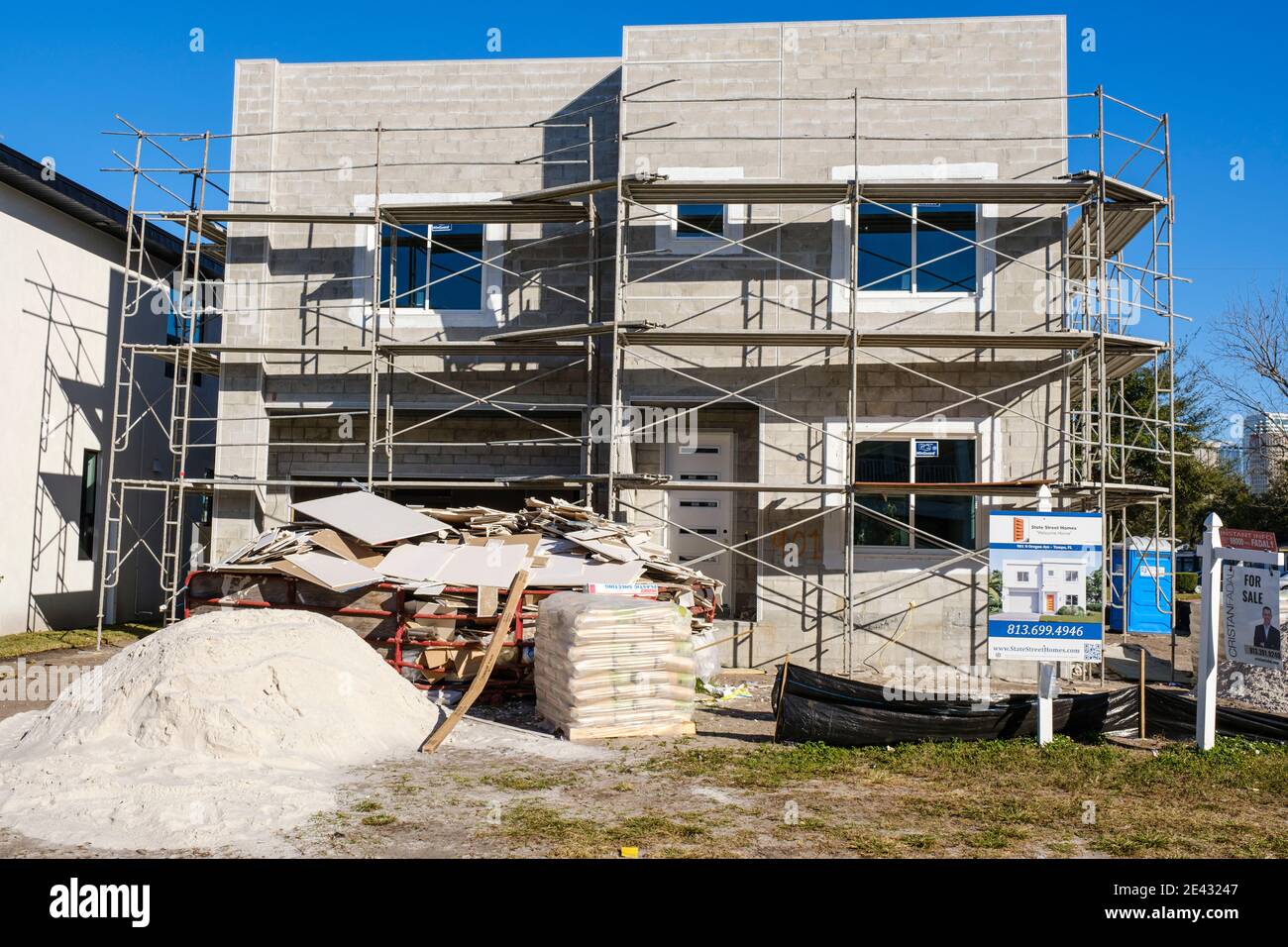 New construction in older neighborhood Hyde Park, a gentrified