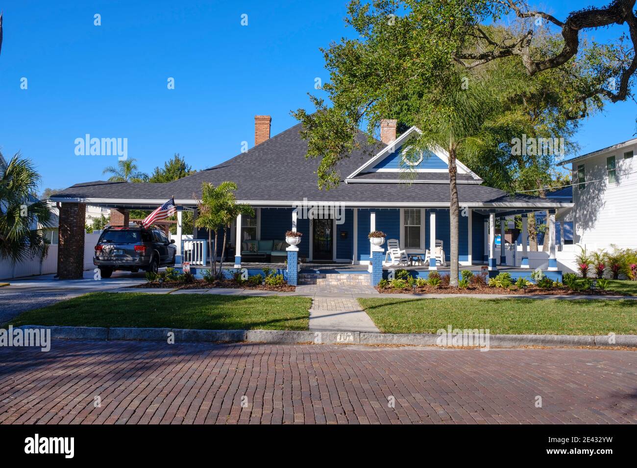 Desirable home - Tampa Heights, Tampa, Florida. Established in 1883. The neighborhood is going through gentrification. Stock Photo