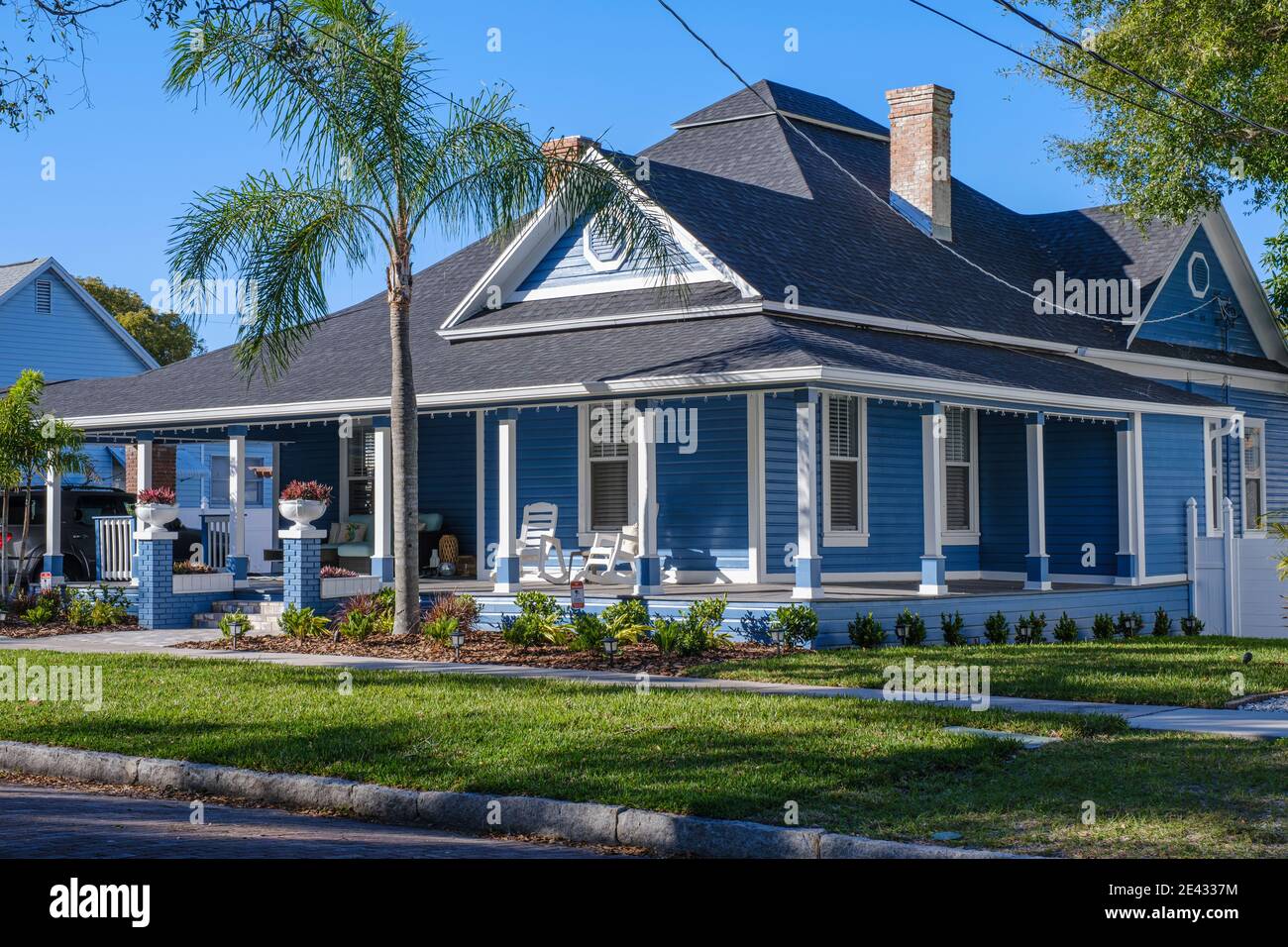 Desirable home - Tampa Heights, Tampa, Florida. Established in 1883. The neighborhood is going through gentrification. Stock Photo