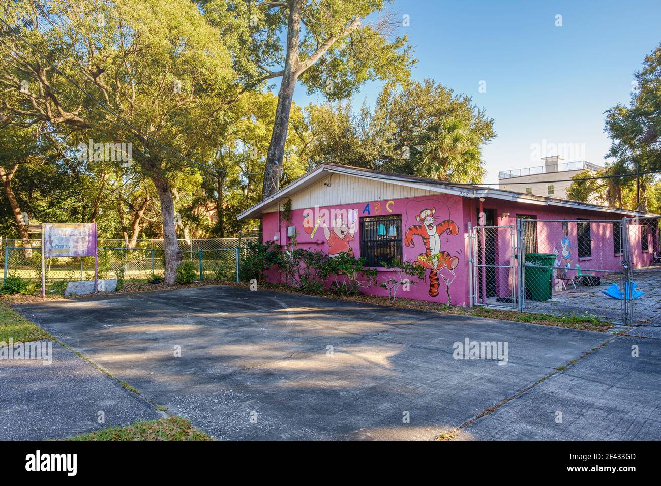 Daycare - Tampa Heights, Tampa, Florida. Tampa's first suburb established in 1883. The Tampa Heights neighborhood has been experiencing gentrification Stock Photo