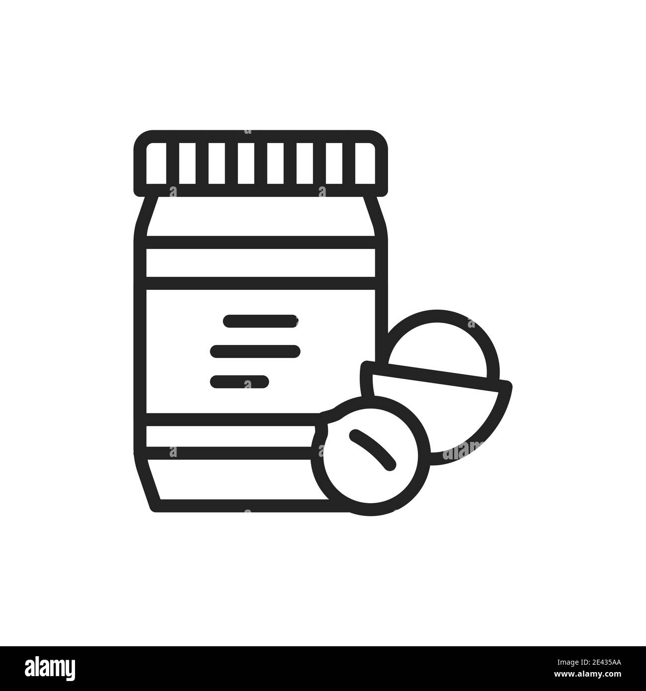 Macadamia paste color line icon. Isolated vector element. Stock Vector