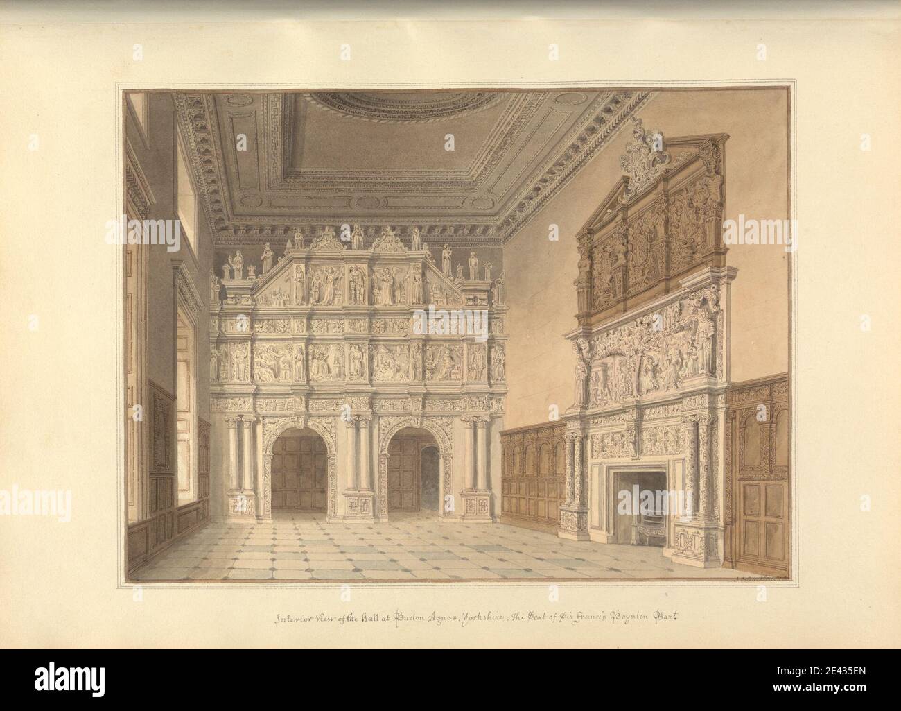 John Buckler FSA, 1770â€“1851, British, Interior View of the hall at ...