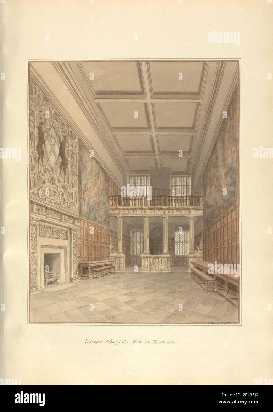 John Buckler FSA, 1770â€“1851, British, Interior View of the hall at ...