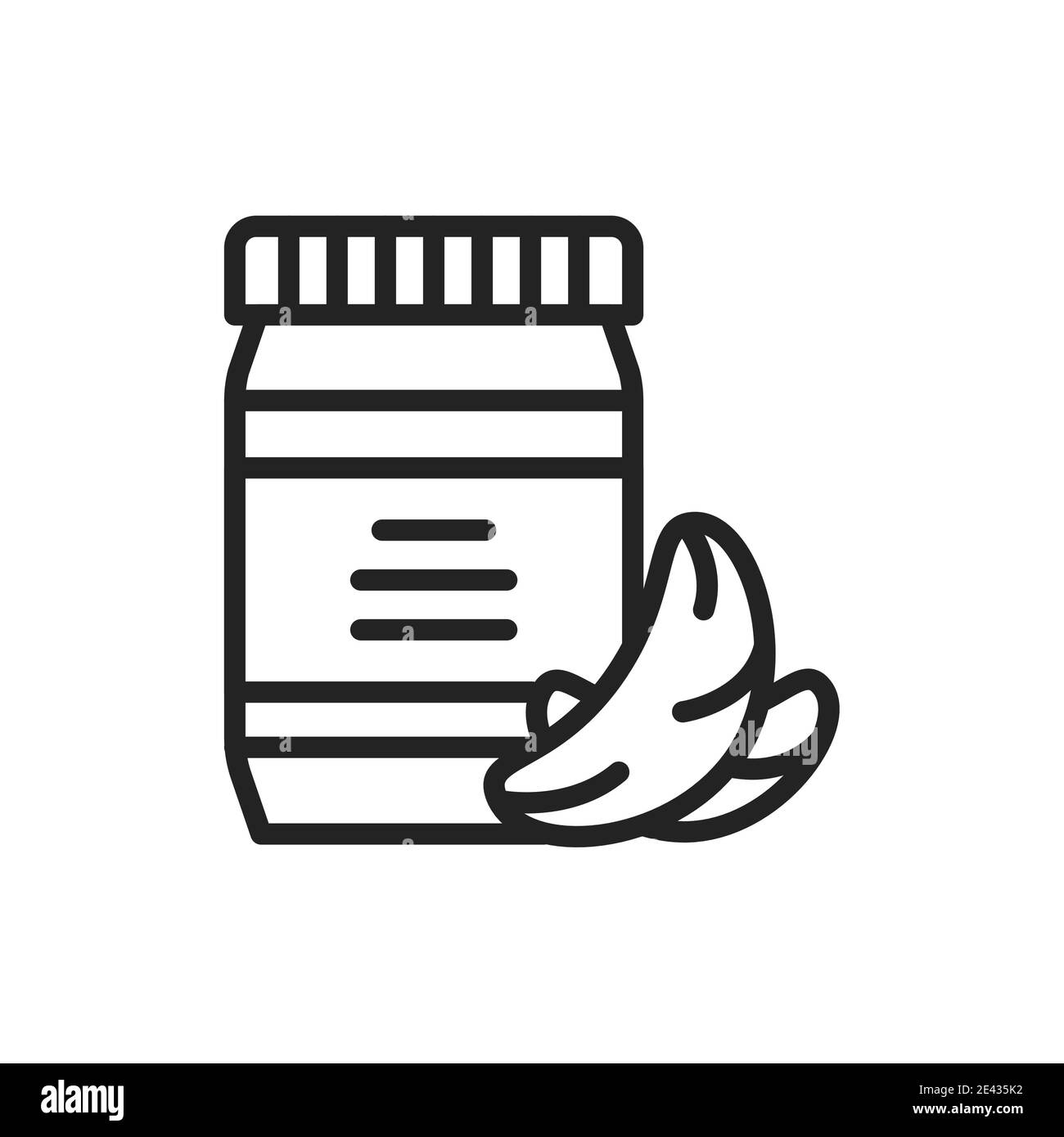 Cashew paste color line icon. Isolated vector element. Stock Vector