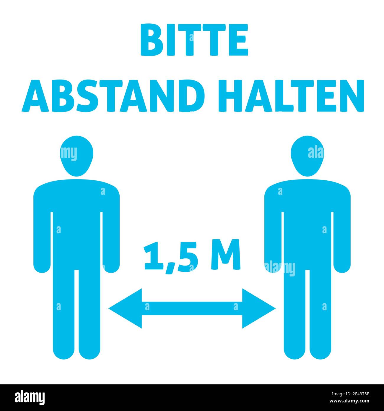 Social distancing sign in German language. Bitte abstand halten (English: Please keep distance). Epidemic safety. Vector illustration. Stock Vector