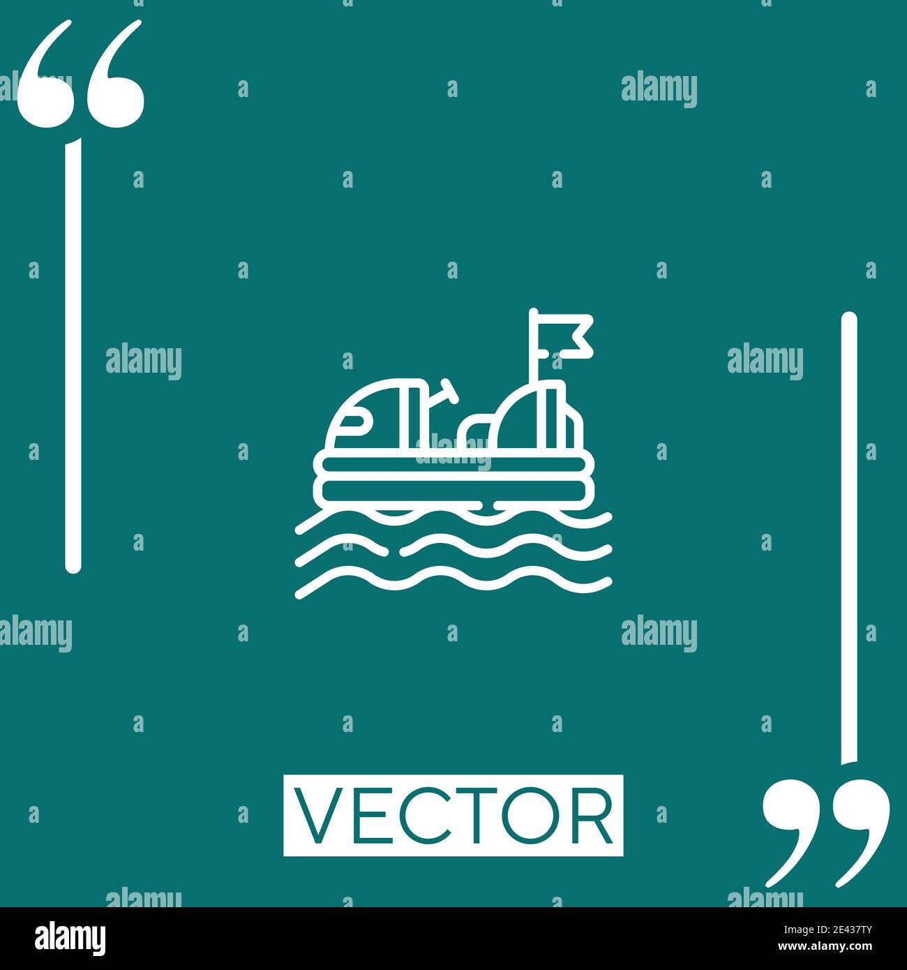 bumper boats vector icon Linear icon. Editable stroked line Stock Vector