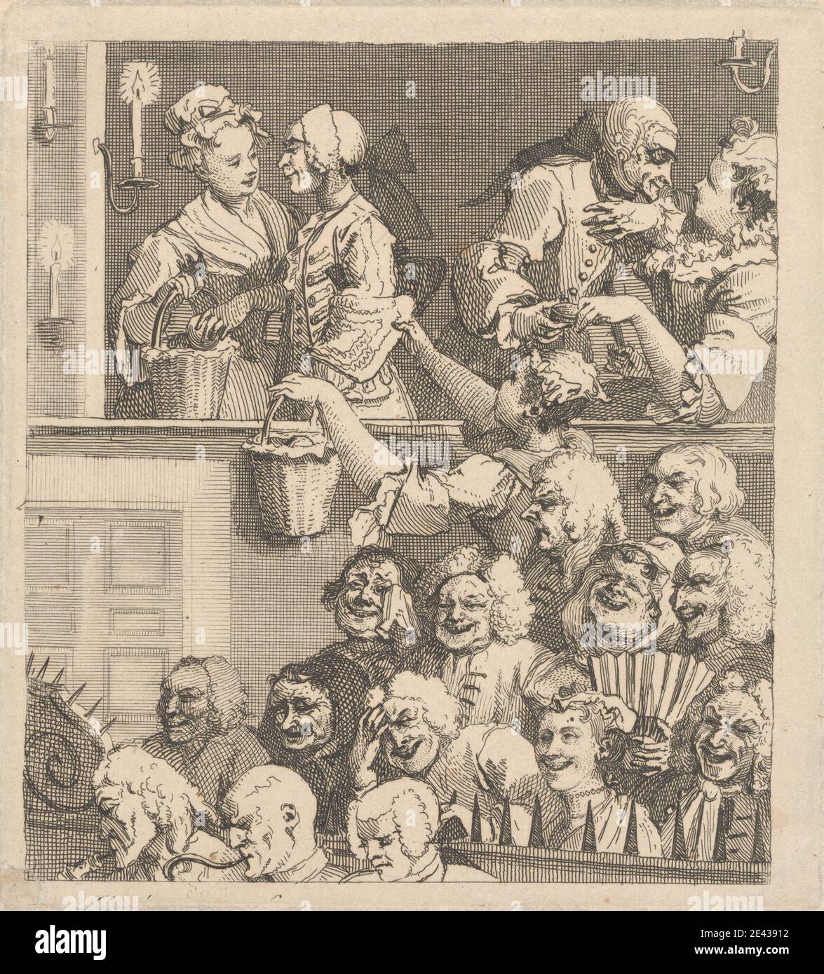 William Hogarth, 1697â€“1764, British, The Laughing Audience, 1733. Engraving. Stock Photo