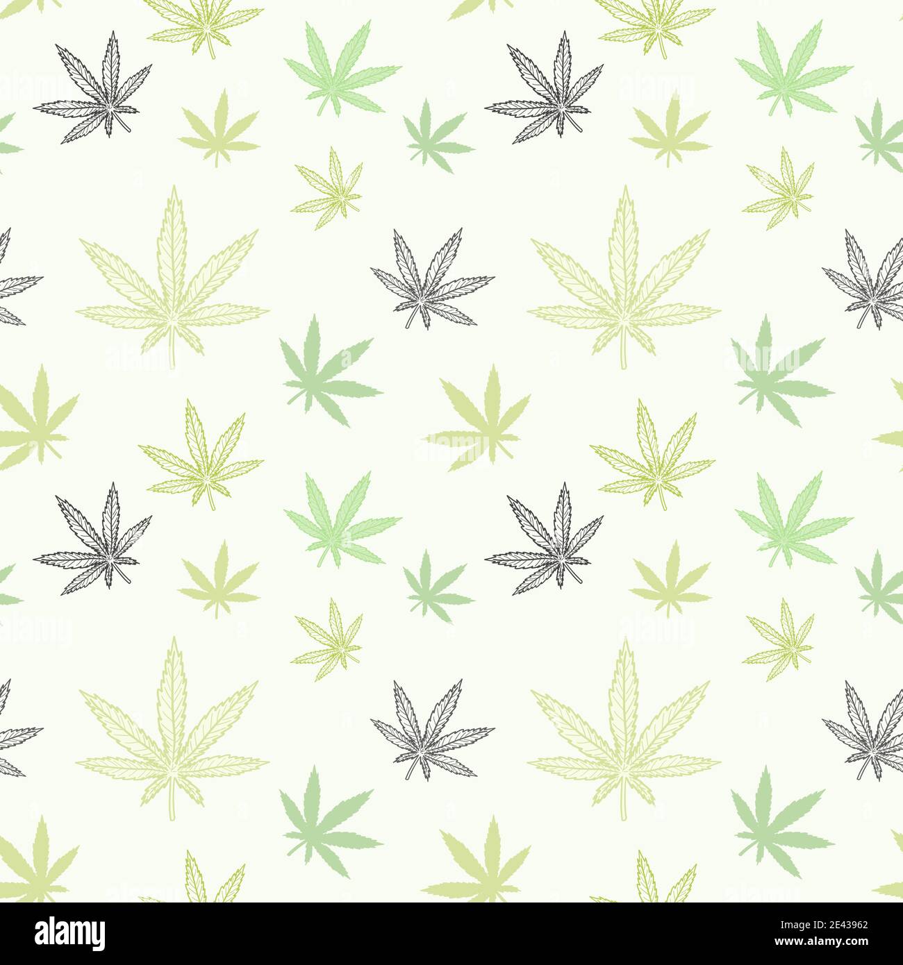 Cannabis seamless texture. Marijuana theme vector pattern. Stock Vector