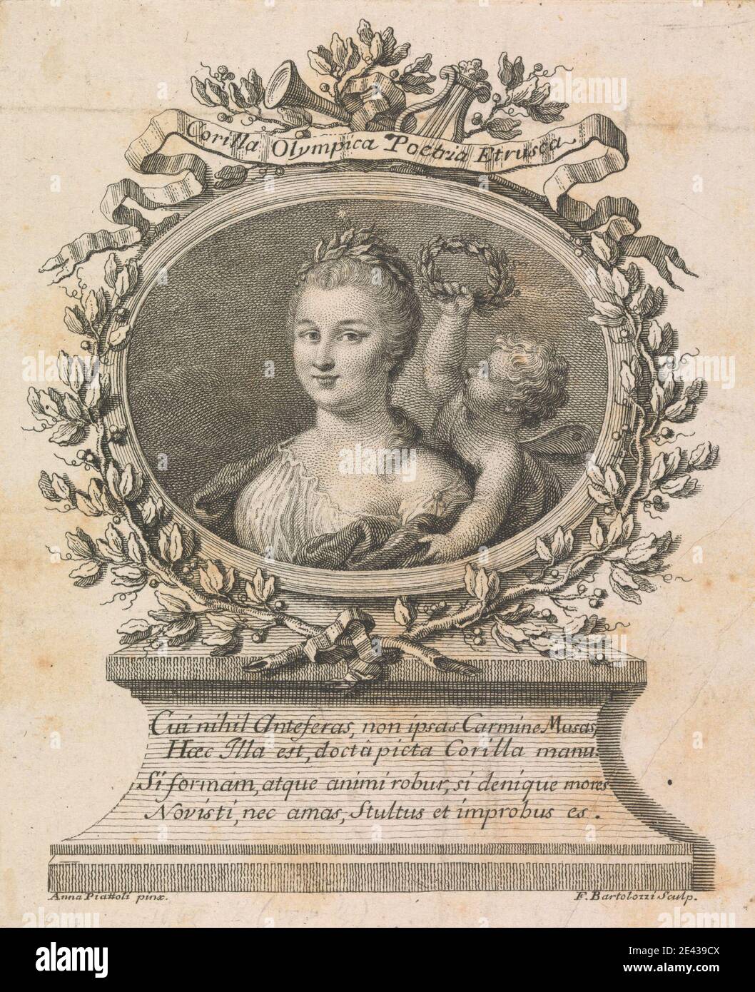Francesco Bartolozzi RA, 1728â€“1815, Italian, active in Britain (1764â€“99), Corilla Olympica Poetria Etrusca. Engraving. Stock Photo
