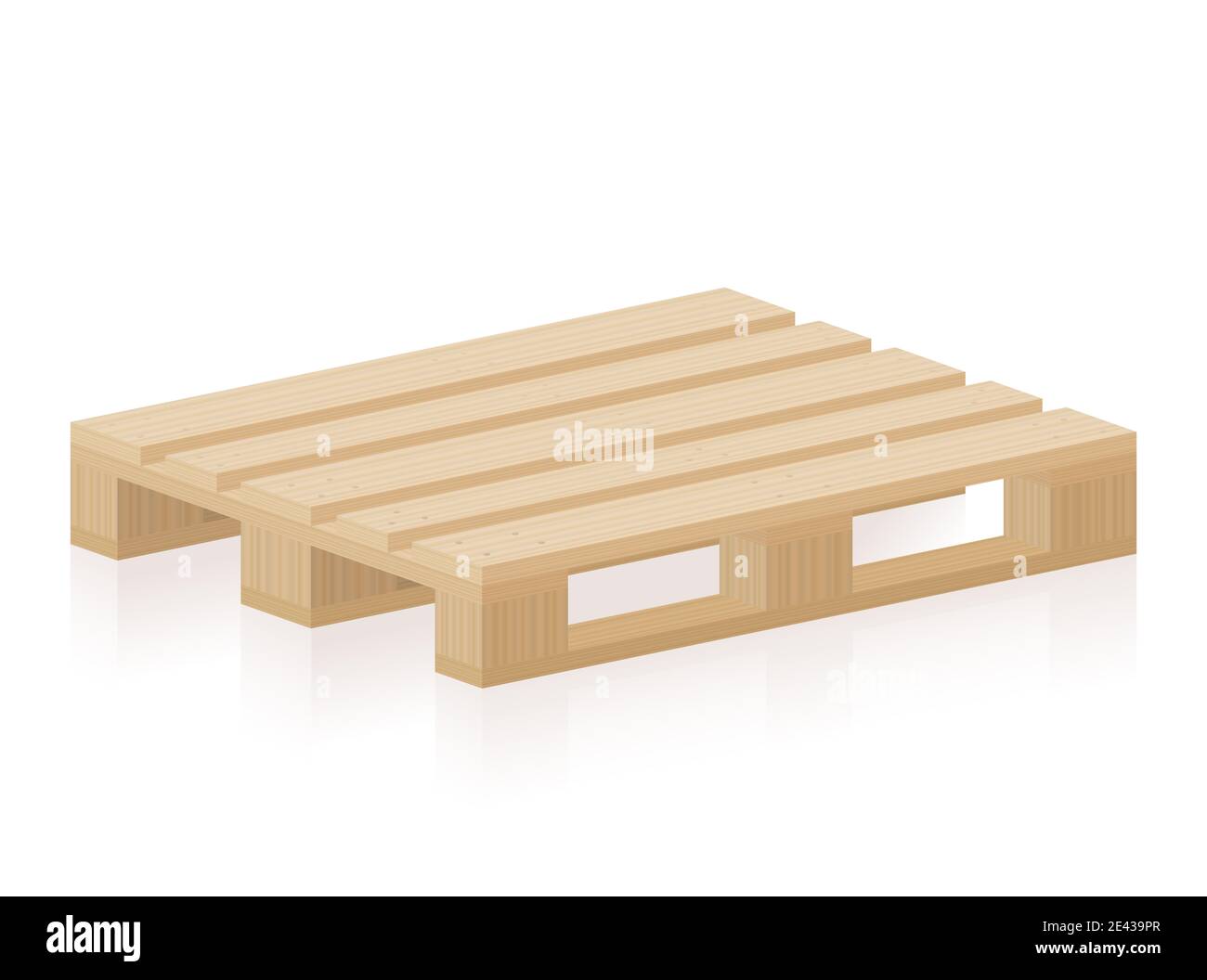Wooden pallet or skid for transport, packaging, industry, freight, storage. Brand new, undamaged, intact, perfect, neat stillage. Stock Photo