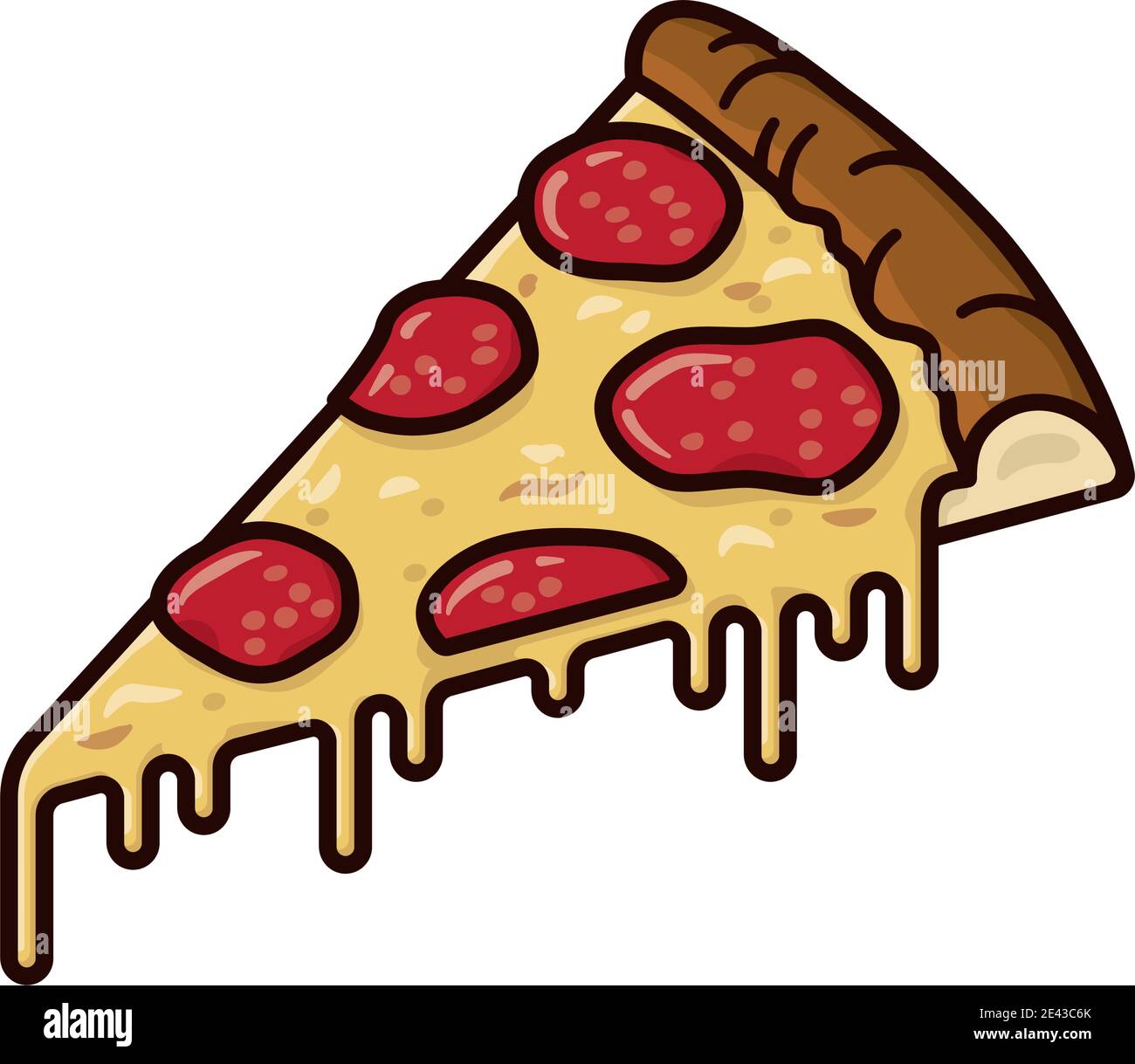Slice of Pepperoni Pizza isolated vector illustrationvfor Pepperoni