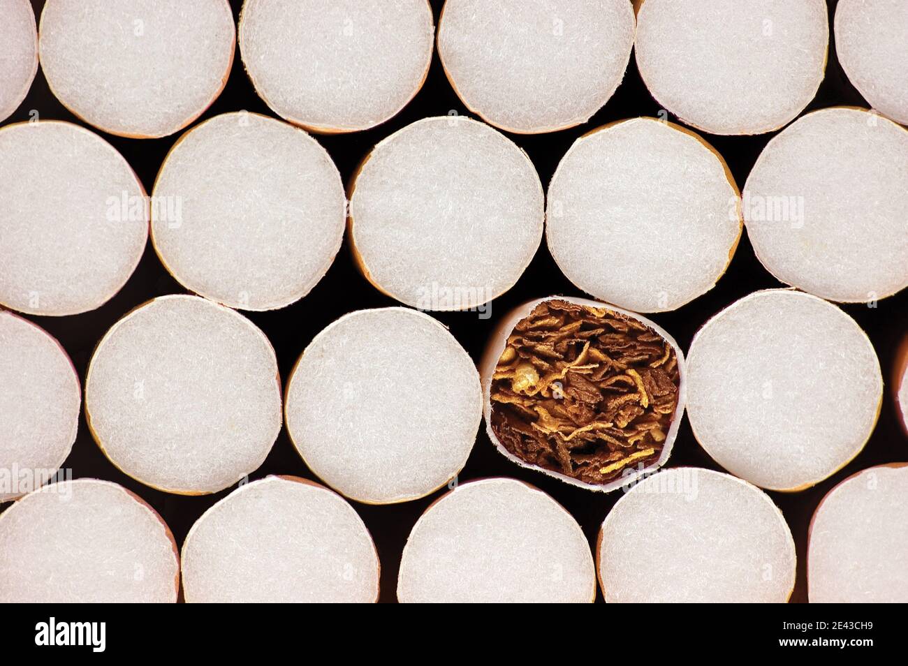 Stacked Filter Cigarettes, Macro Closeup Pattern, Smoking Addiction