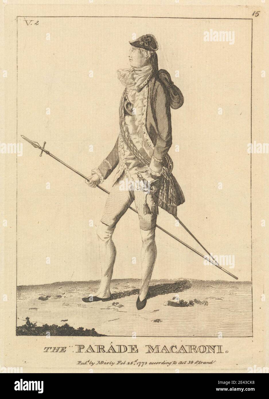 Mary Darly, active 1762 â€“1772, British, The Parade Macaroni. Etching