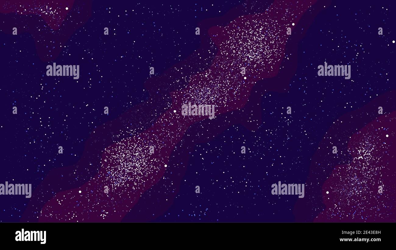 Starry sky vector - night stars background with galaxies and nebulas ...