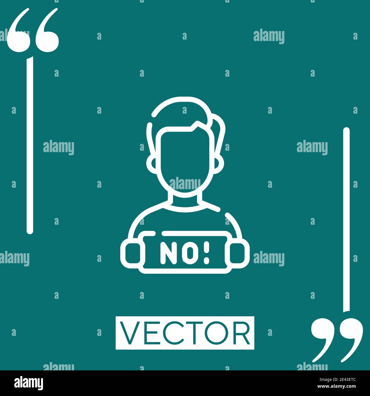protester vector icon Linear icon. Editable stroked line Stock Vector