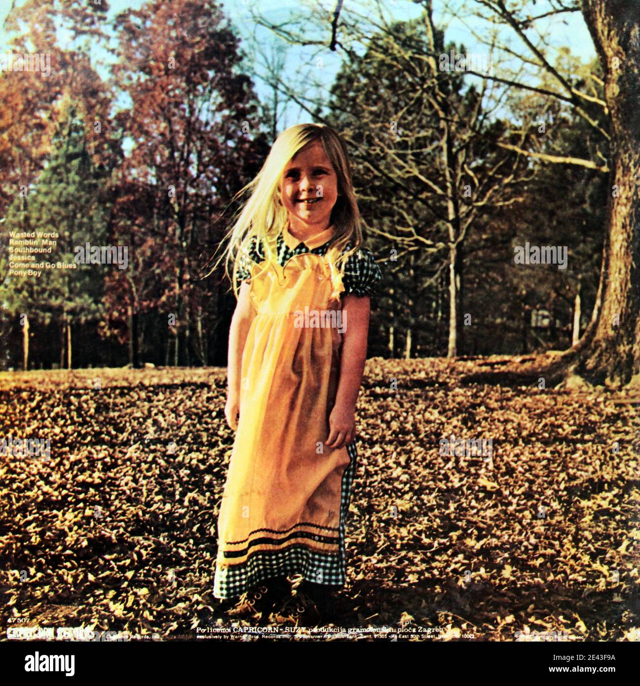 The Allman Brothers Band: 1974. LP back cover: Brothers and Sisters Stock Photo