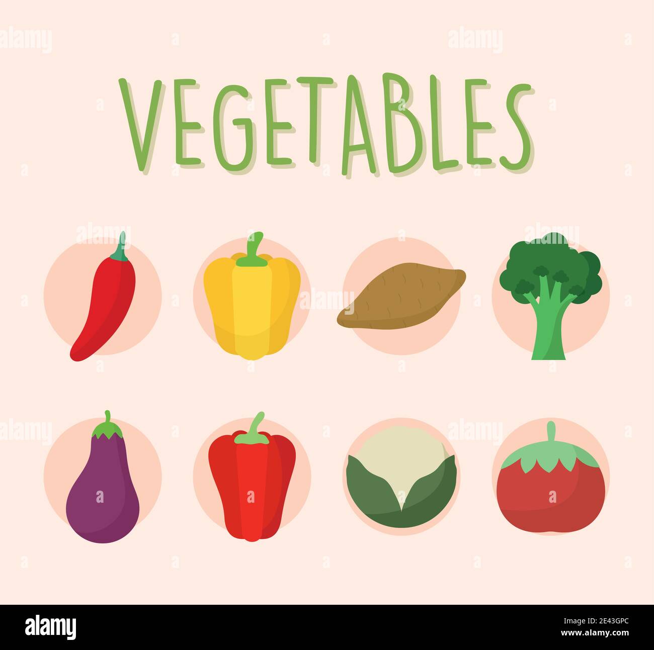set of fresh and delicius vegetables icons Stock Vector Image & Art - Alamy