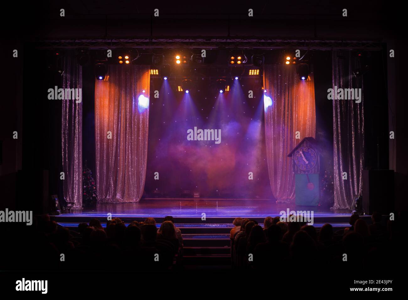 Stage Light And Smoke On Stage Lighting And Spotlights Stock Photo Alamy