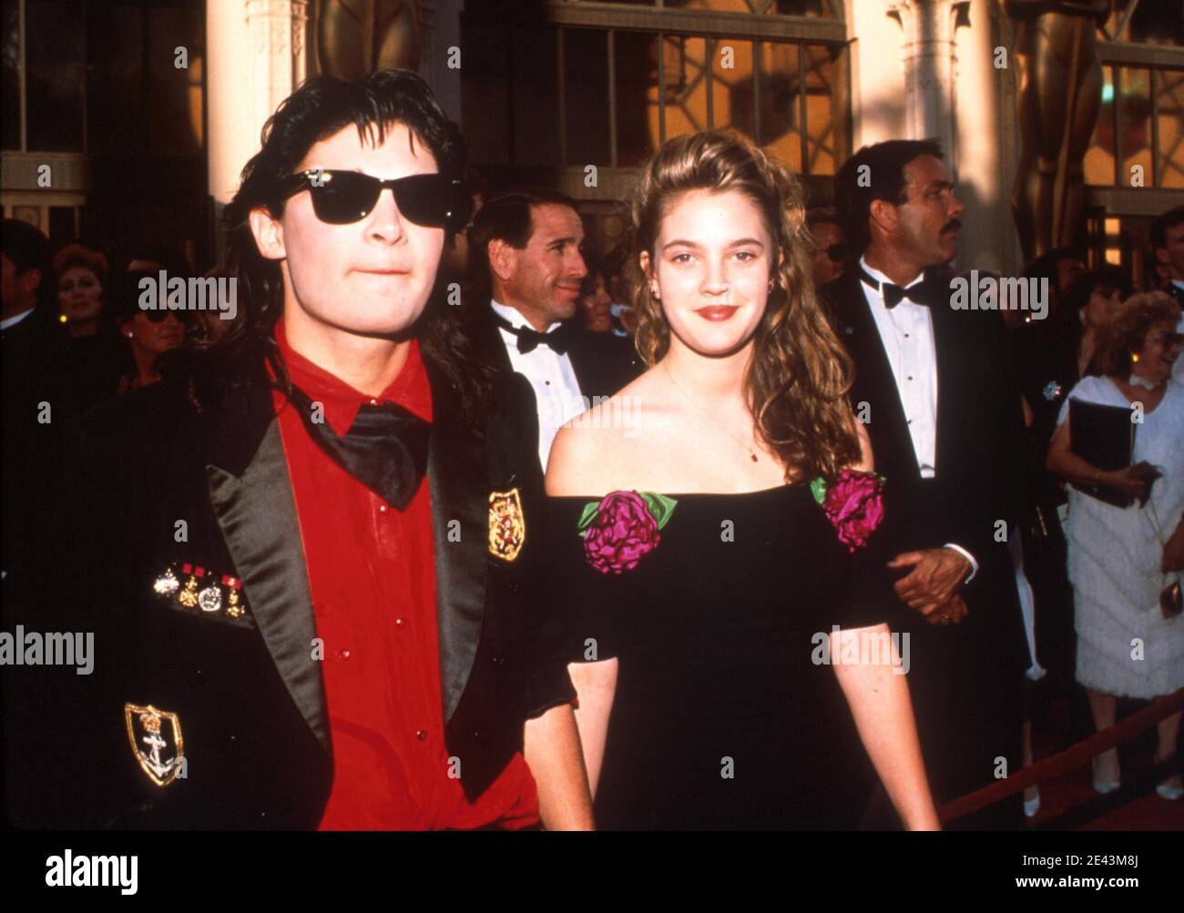 Corey Feldman And Drew Barrymore at the 1989 Academy Awards. Credit