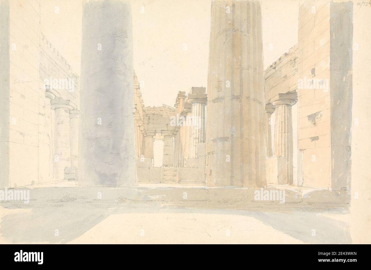 Sir Robert Smirke the younger, 1781â€“1867, British, Second Temple of Hera, 1802-1804. watercolor and graphite on moderately thick, moderately textured, beige, wove paper. Stock Photo