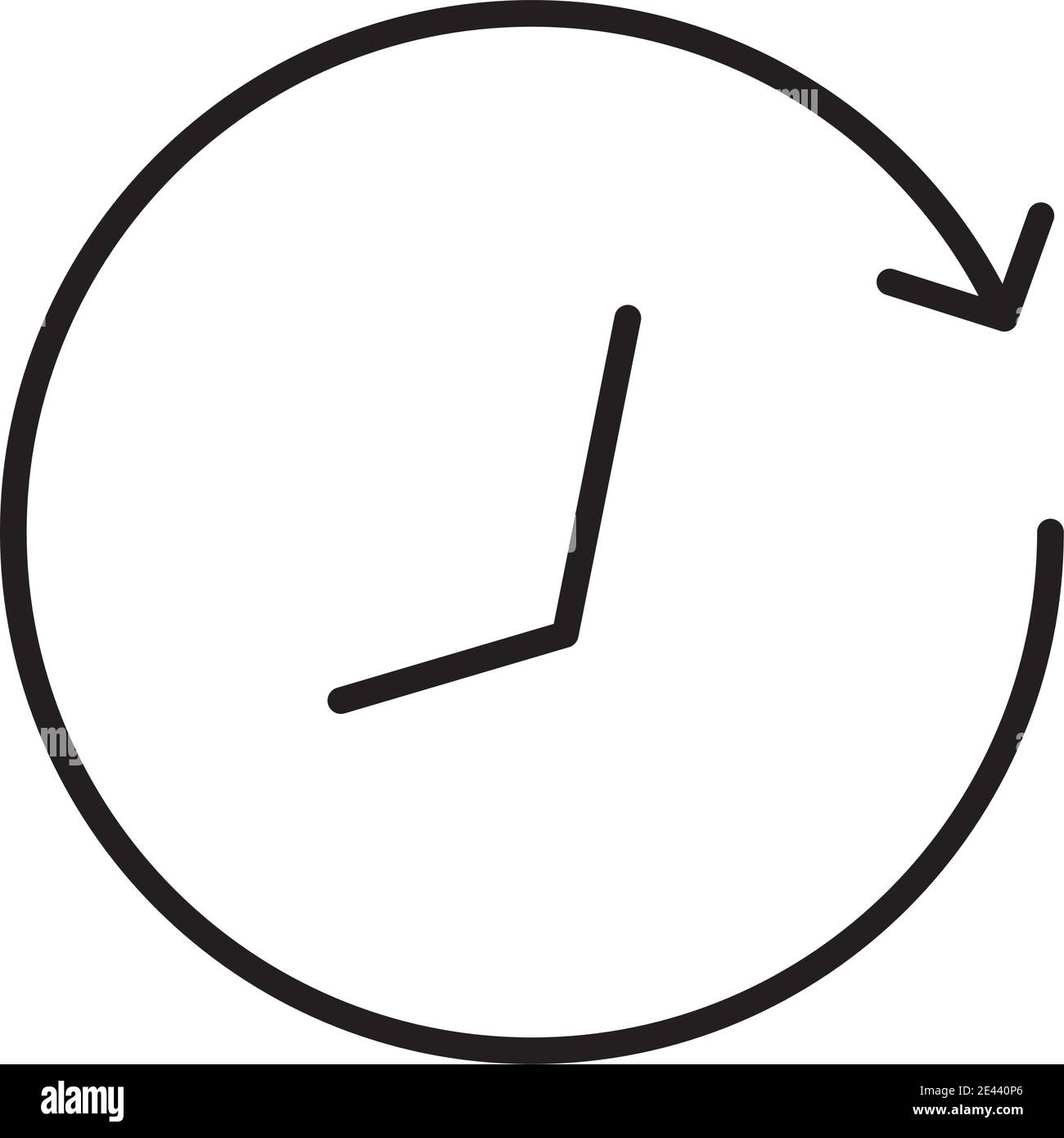 time clock watch with arrow around line style icon vector illustration ...