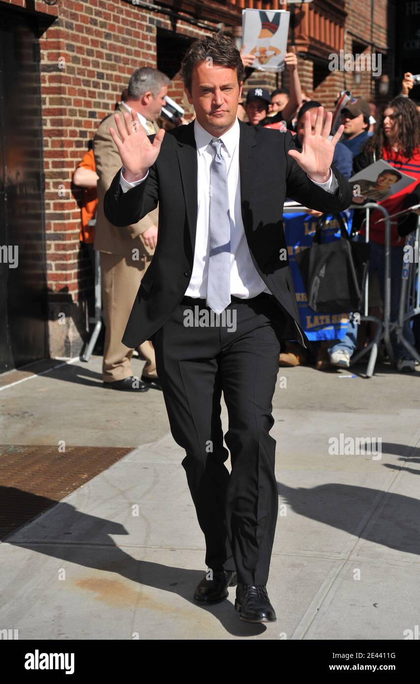 Actor Matthew Perry attends a taping of 'The Late Show With David Letterman' held at the Ed Sullivan Theater in New York City, USA on April 16, 2009. Photo by Gregorio Binuya/ABACAPRESS.COM Stock Photo