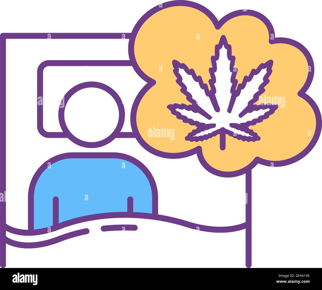 Cannabis addiction RGB color icon Stock Vector