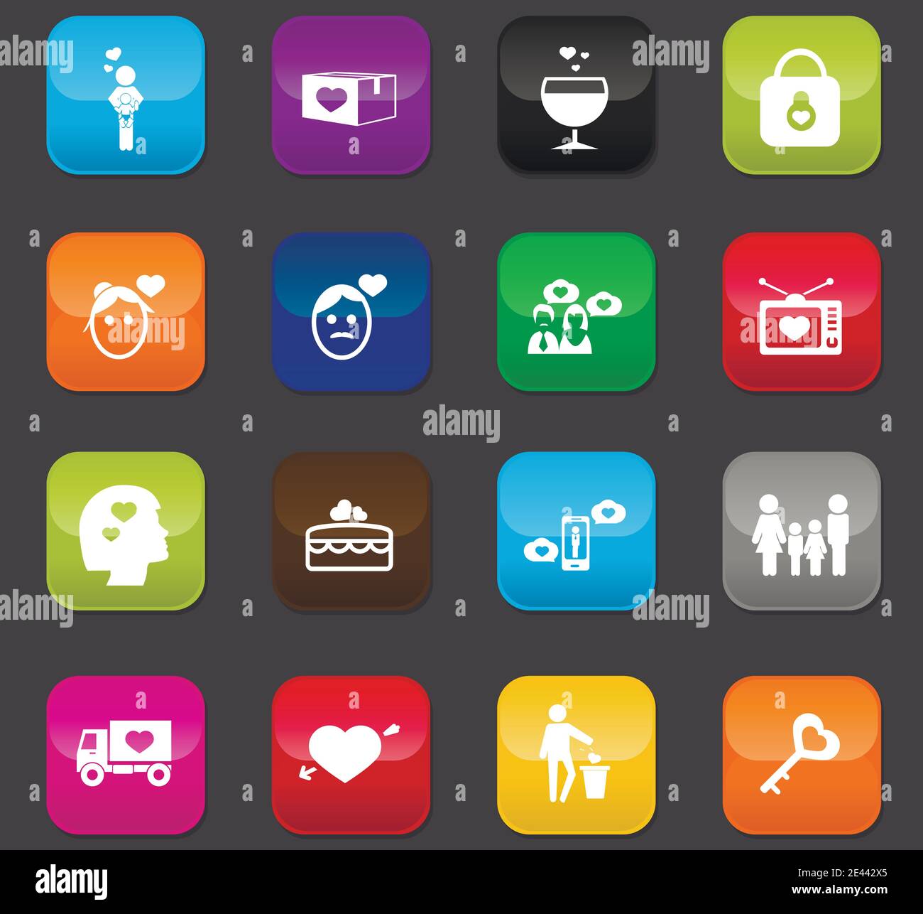 Valentine day icons set Stock Vector Image & Art - Alamy