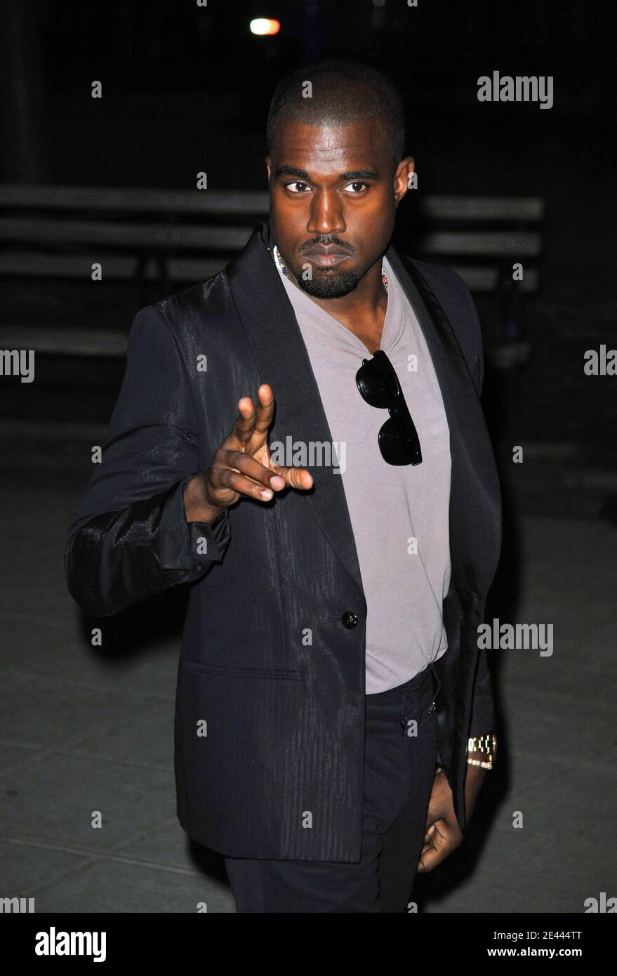 Rapper Kanye West Arriving For The Vanity Fair Party For The 2009