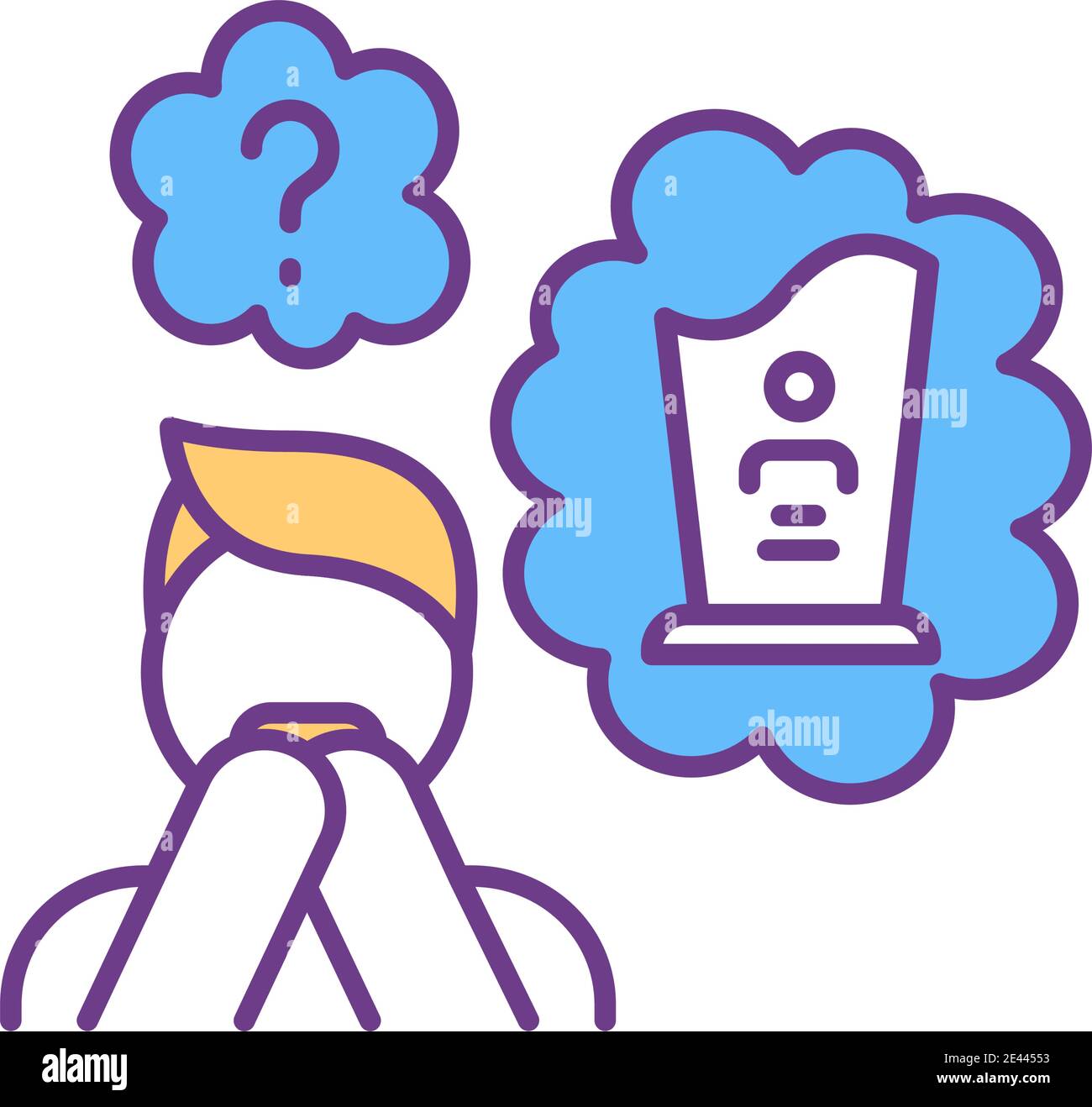 Thought of death, existential crisis RGB color icon Stock Vector Image ...