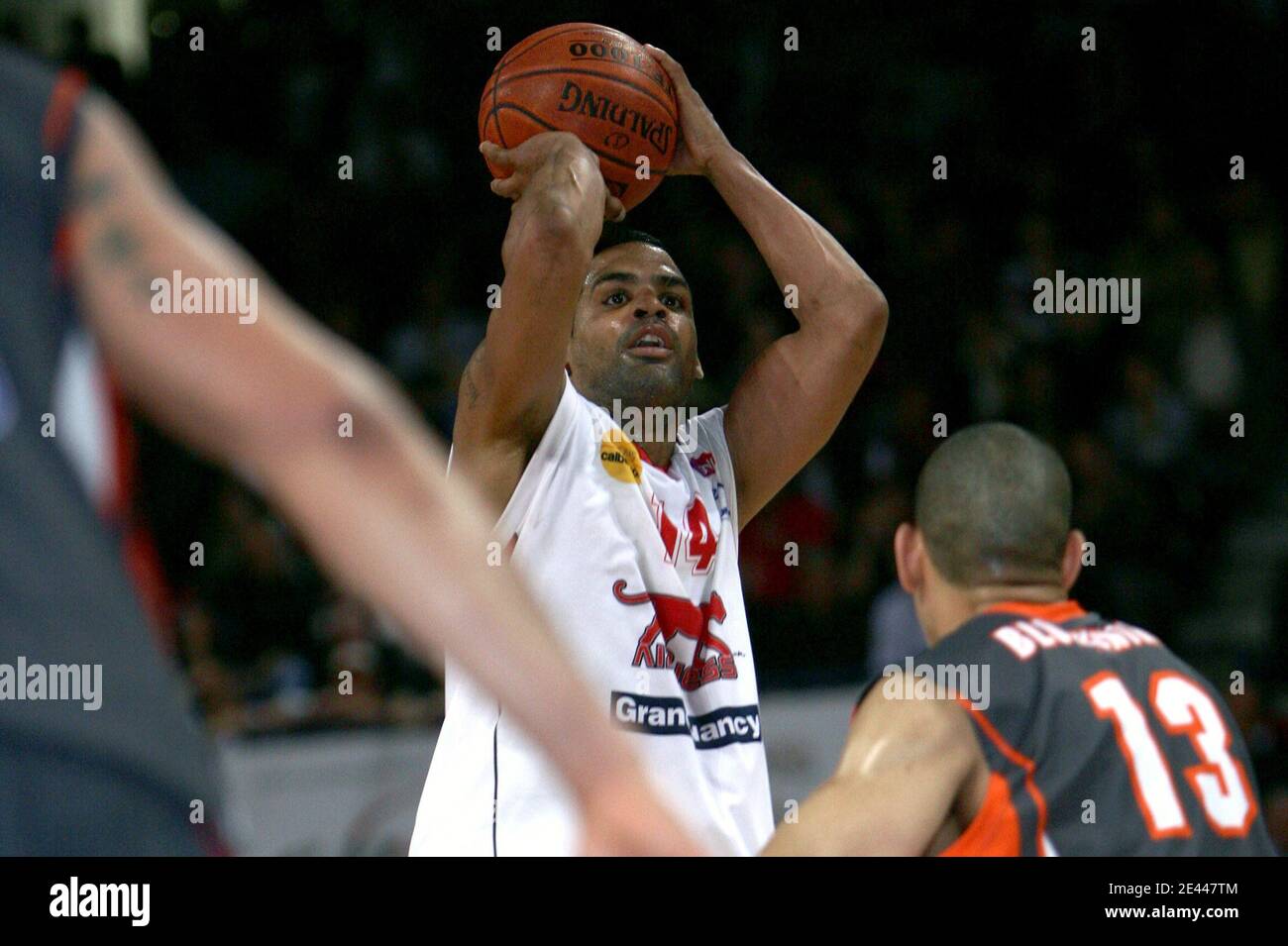 Nancy's Ricardo Greer during the French Pro A basketball match, SLUC Nancy vs MSB Le Mans at Jean Weille Hall in Nancy, France on on April 24, 2009. Photo by Mathieu Cugnot/ABACAPRESS.COM Stock Photo