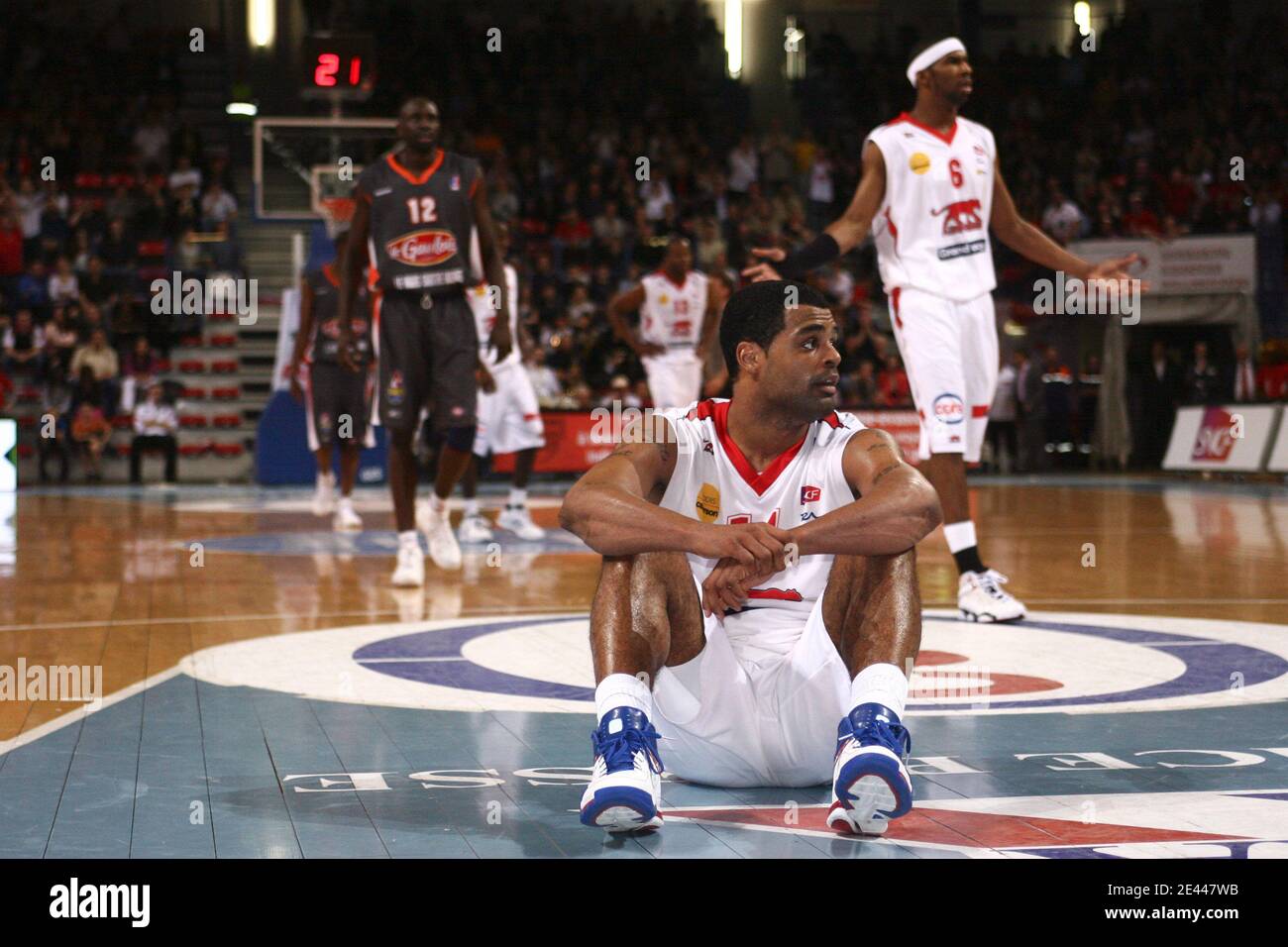 Nancy's Ricardo Greer during the French Pro A basketball match, SLUC Nancy vs MSB Le Mans at Jean Weille Hall in Nancy, France on on April 24, 2009. Photo by Mathieu Cugnot/ABACAPRESS.COM Stock Photo