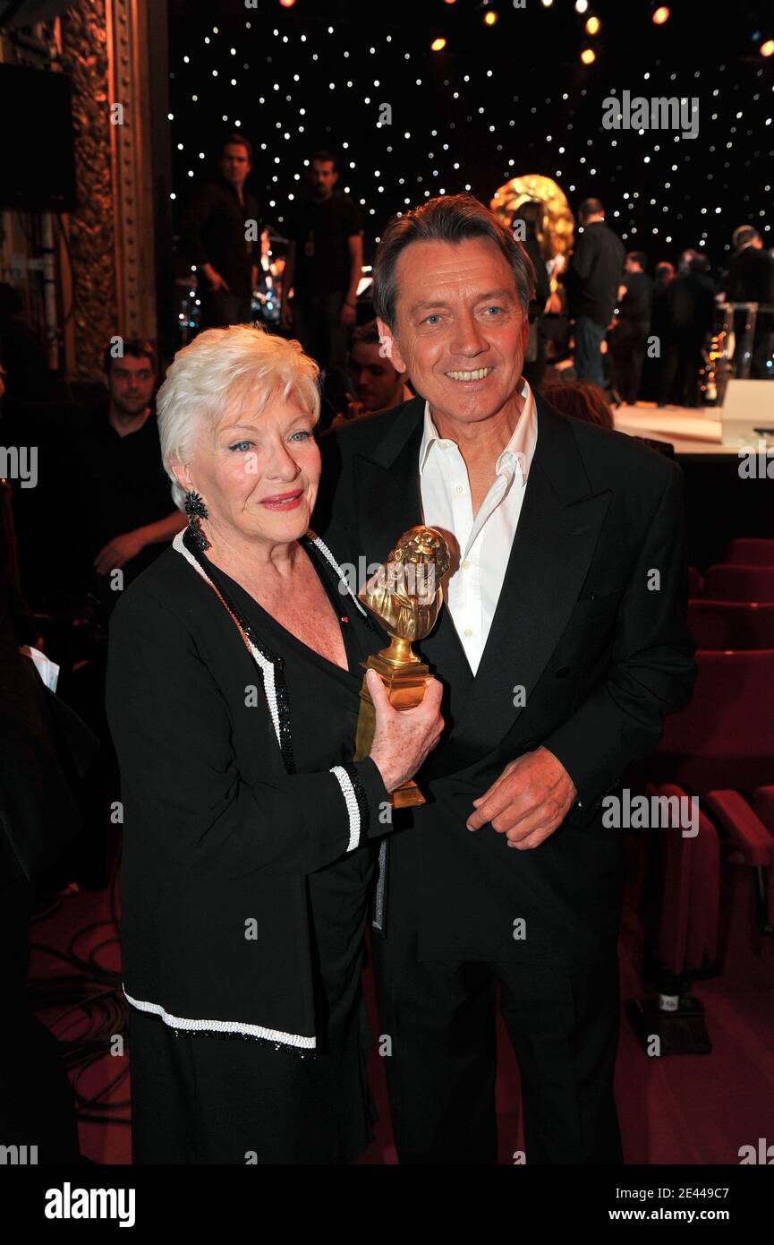 Bernard Giraudeau and Line Renaud attend the 23rd Molieres ceremony at ...