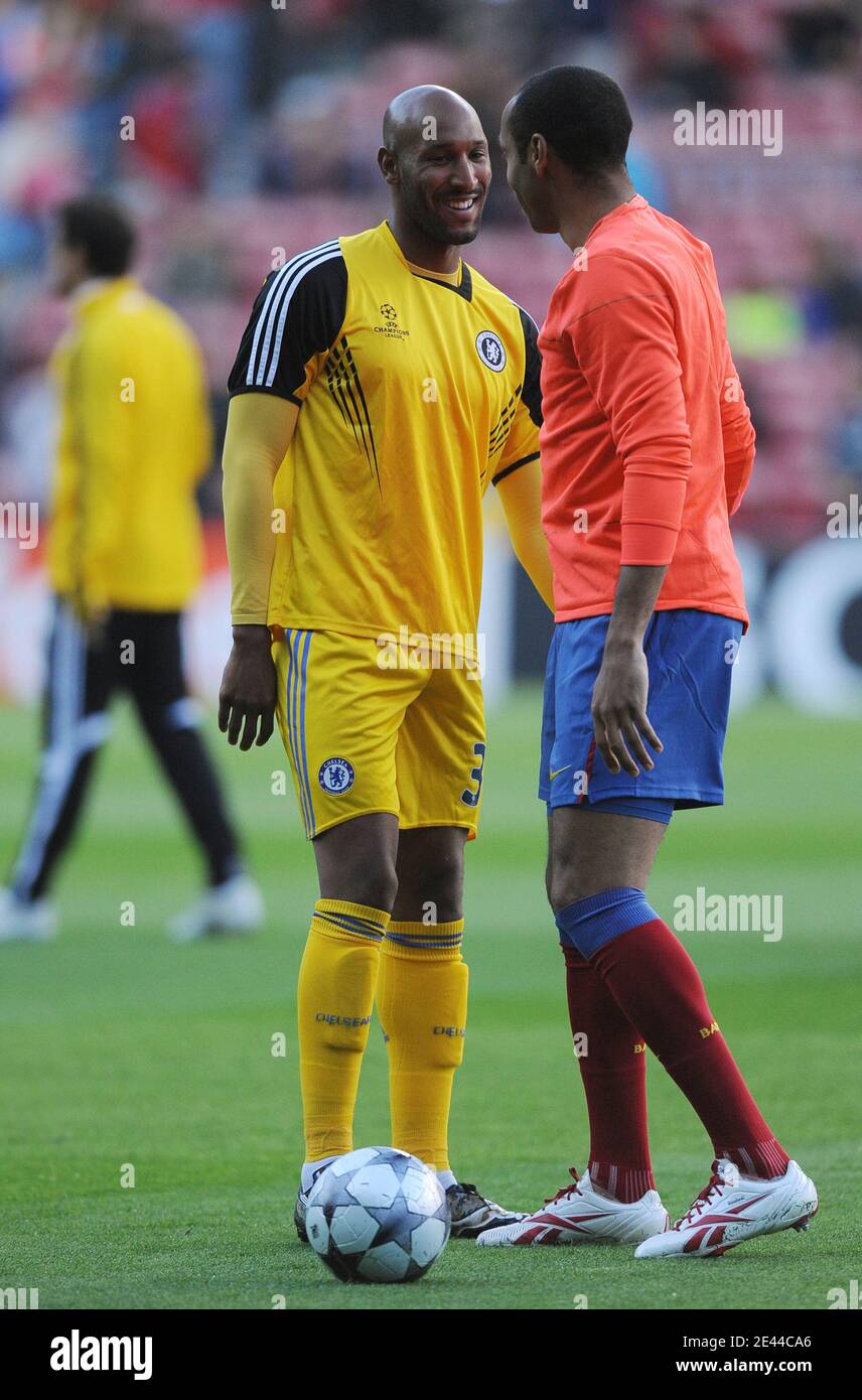 Chelsea S Nicolas Anelka And Fc Barcelona S Nicolas Anelka During The Uefa Champions League Semi Final First Leg Barcelona Vs Chelsea At The Nou Camp Stadium In Barcelona Spain On April 28 09