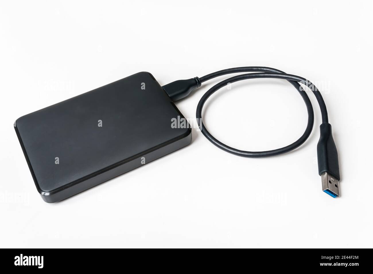 External hard disk (HDD) isolated on white background Stock Photo