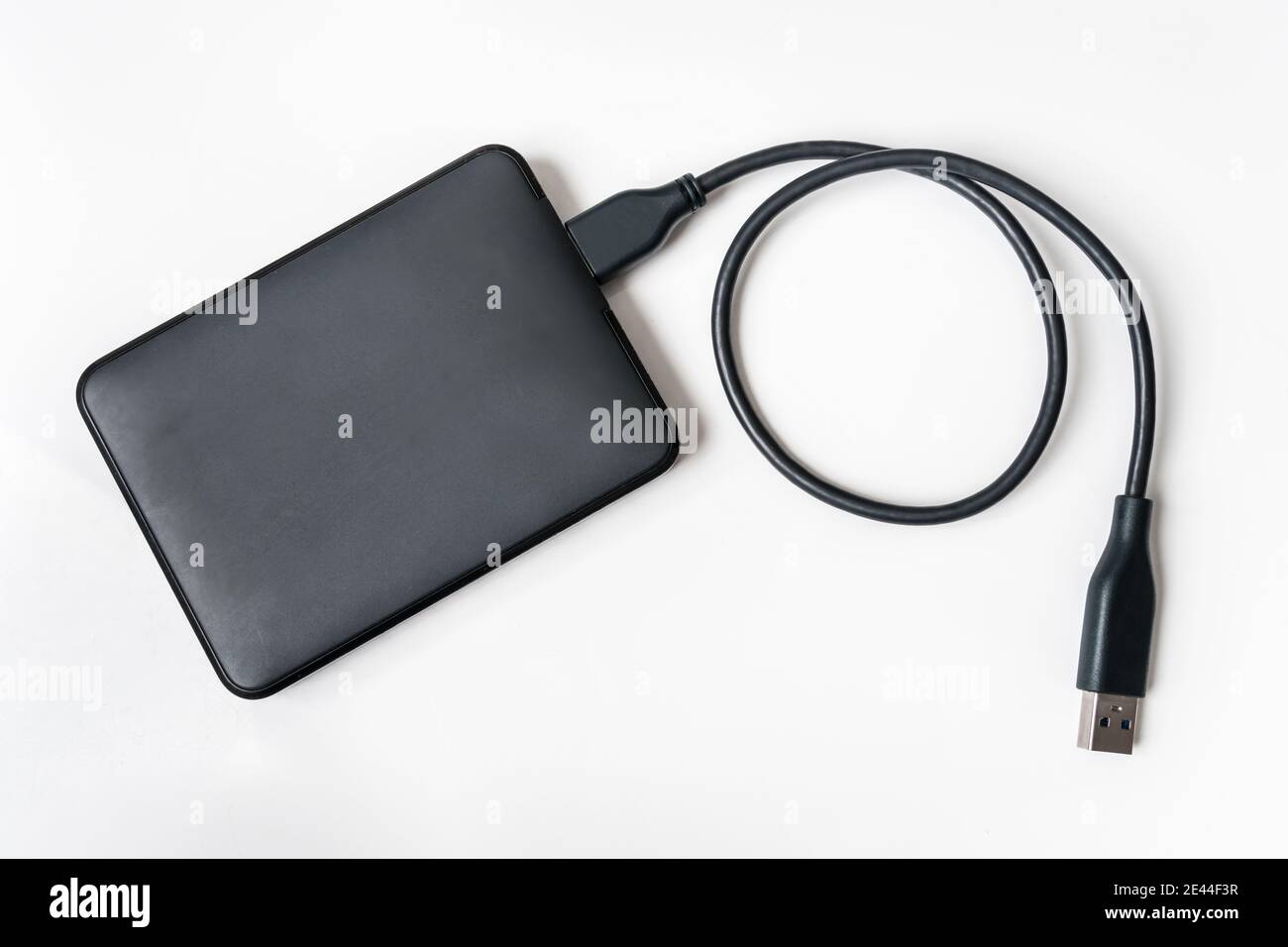 External hard disk (HDD) isolated on white background Stock Photo