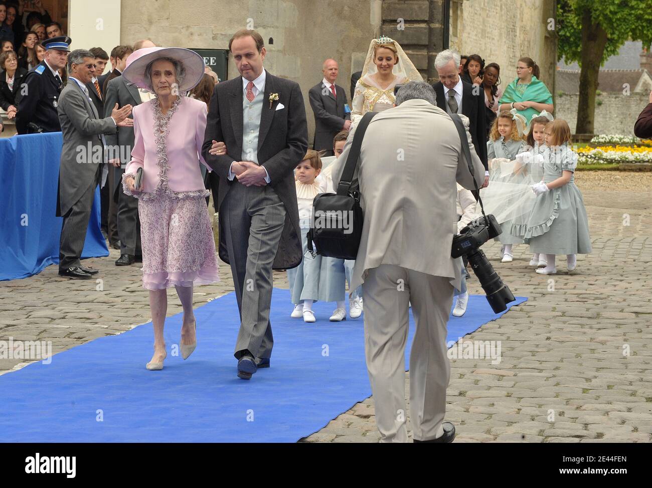 Jean of Orleans with his mother Duchess of Wurtenberg arrive athis wedding  with the Philomena De