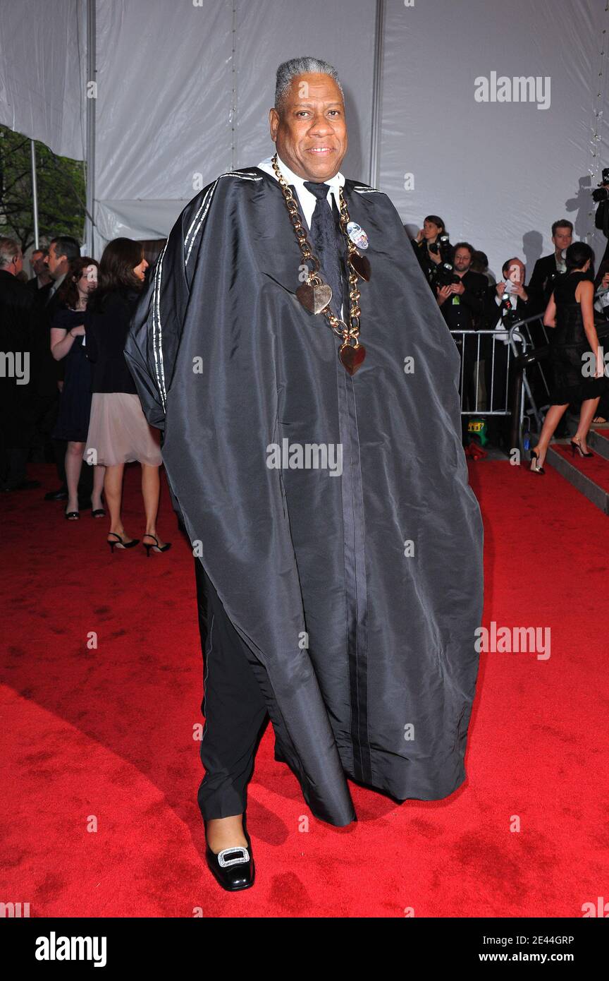 Andre Leon Talley arriving at the Costume Institute Gala, held at