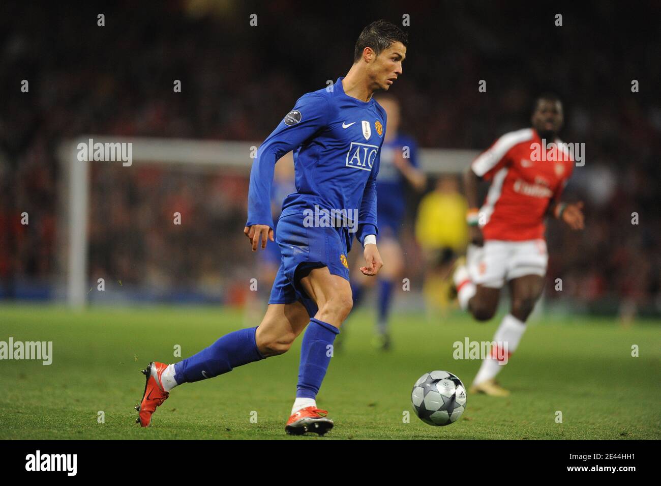 Manchester United'sCristiano Ronaldo during the UEFA Champions League soccer match, Semi Final, Second Leg, Arsenal vs Manchester United at the Emirates Stadium in London, UK on May 5, 2009. Manchester United won 3-1. Photo by Steeve McMay/ABACAPRESS.COM Stock Photo