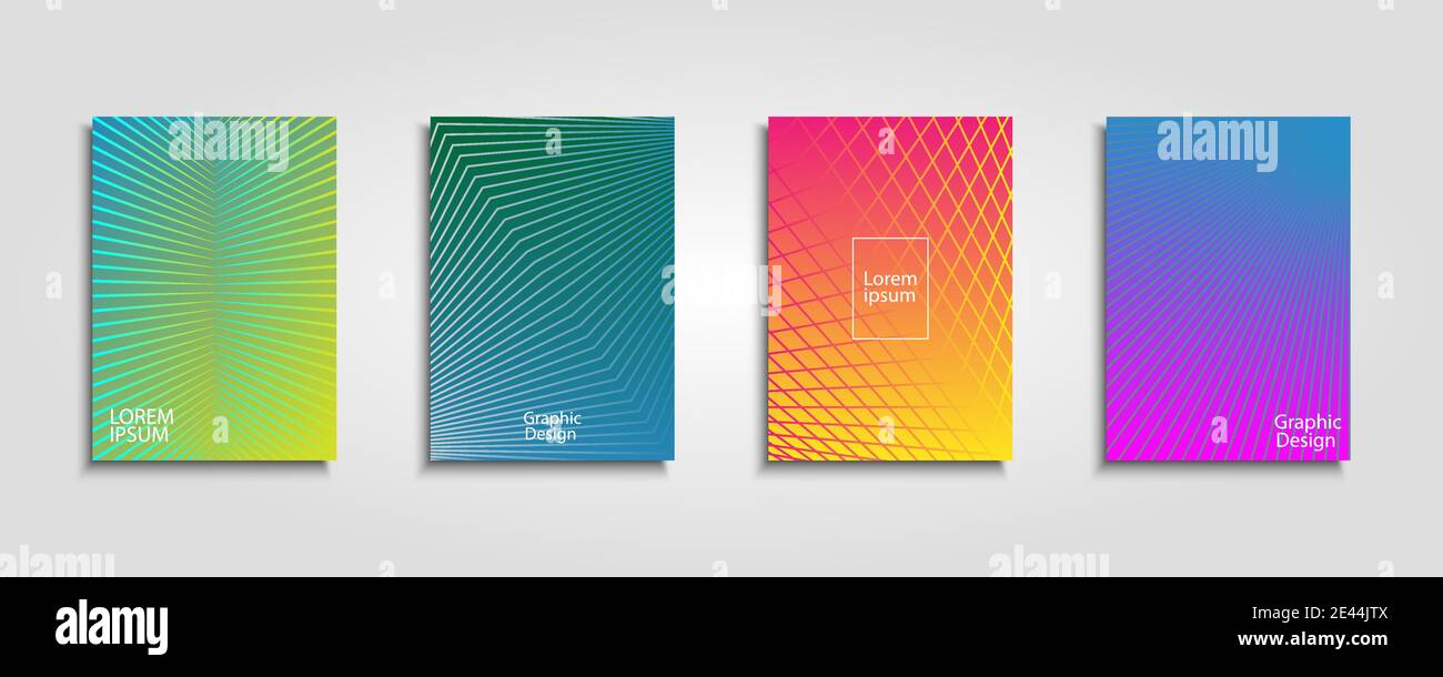 Minimal covers design. Colorful line design. Stock Vector