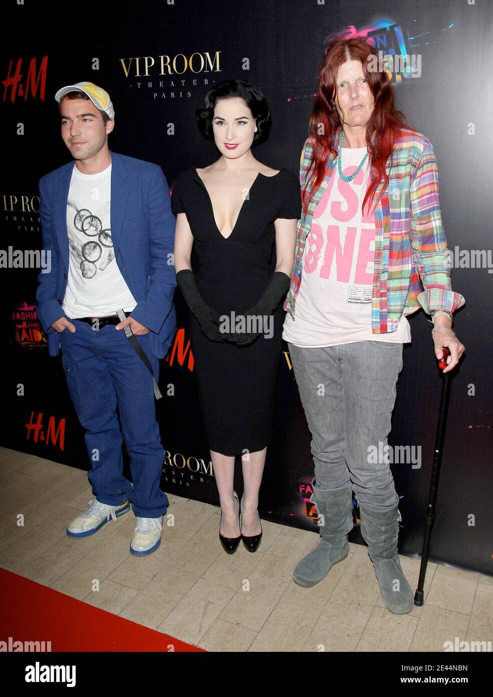 Xavier Barcala, Dita Von Teese and Ninette Murk arriving at VIP Room in  Paris, France, on