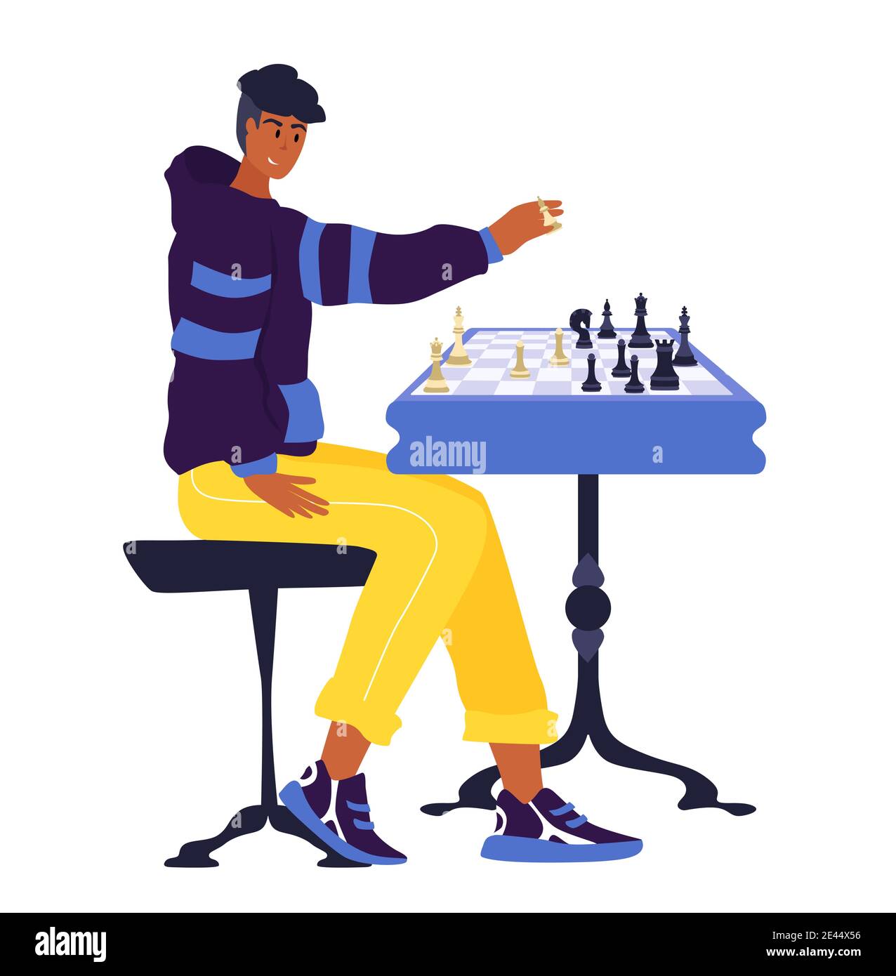 Chess Board with Piece Setup Flat Clip Art. Vector Illustration of Pawn,  Knight, Queen, Bishop, Horse, Rook Stock Vector - Illustration of knight,  concept: 193273942