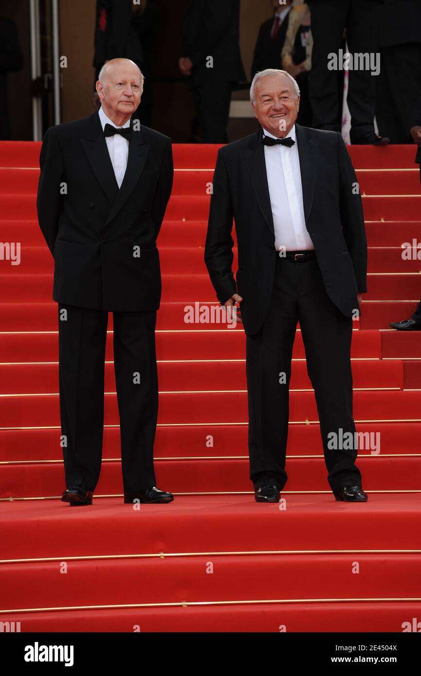 Gilles Jacob and Cannes mayor Bernard Brochand arriving to the screening of 'Vengeance' during the 62nd Cannes Film Festival at the Palais des Festivals in Cannes, France on May 17, 2009. Photo by Nebinger-Orban/ABACAPRESS.COM Stock Photo