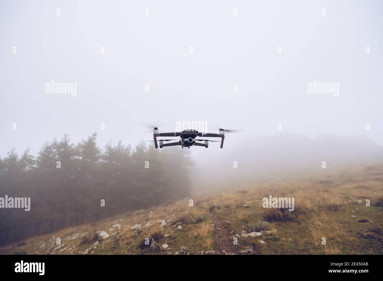 Drone flying above the forest hi-res stock photography and images - Alamy