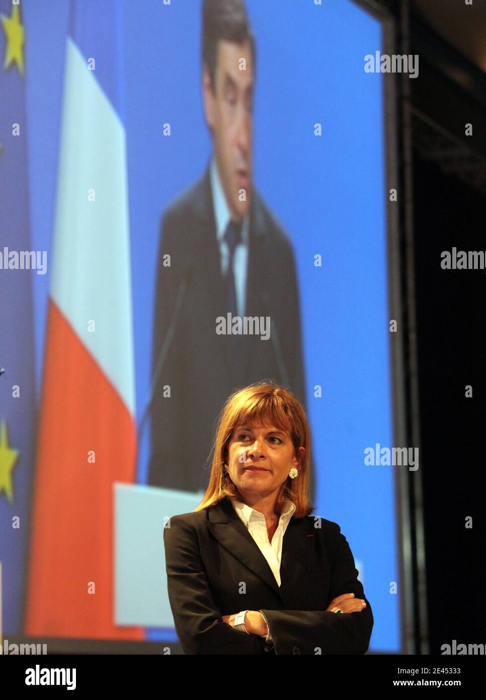 Anne Lauvergeon during the speech of Prime Minister the visit the French Areva power company Tricastin nuclear plant in Bollene, southeastern France, May 18, 2009. Photos by Vincent Dargent/ABACAPRESS.COM Stock Photo